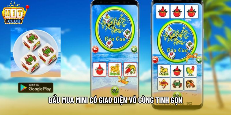 Bầu cua mini có giao diện vô cùng tinh gọn